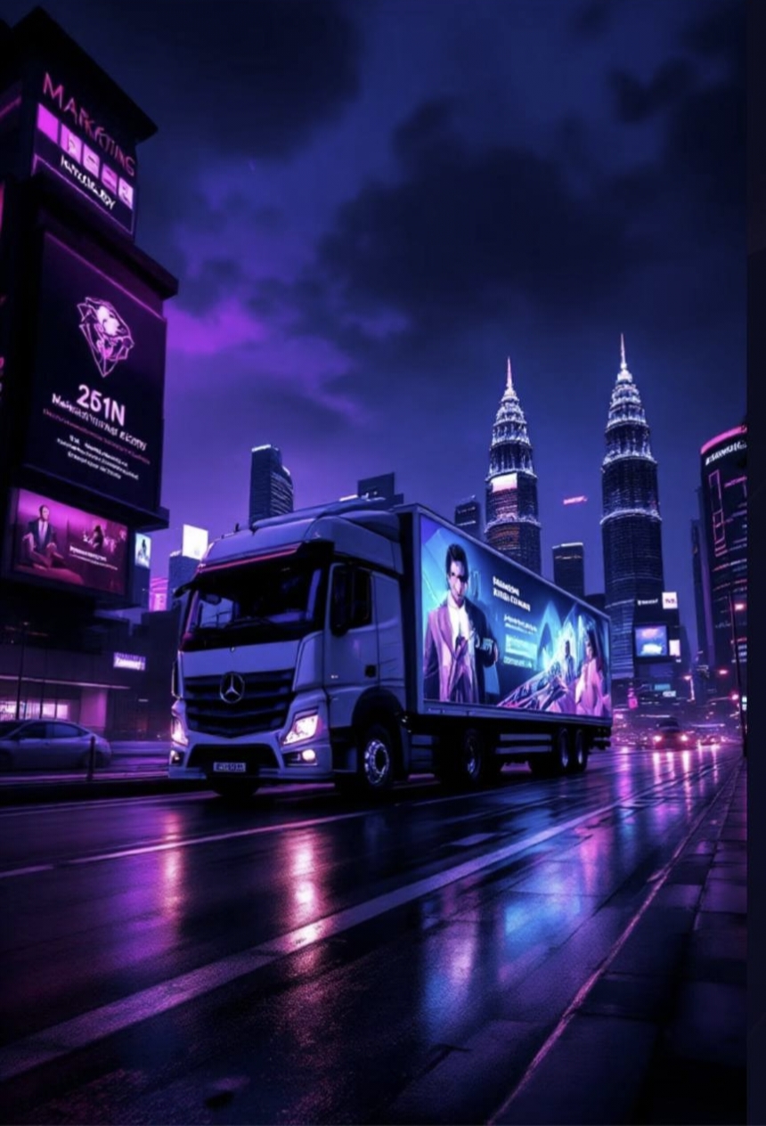 Kuala Lumpur LED truck advertising background